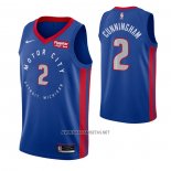 Camiseta Detroit Pistons Cade Cunningham NO 2 Ciudad 2020-21 Azul