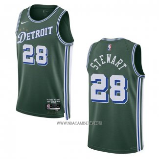 Camiseta Detroit Pistons Isaiah Stewart NO 28 Ciudad 2022-23 Verde