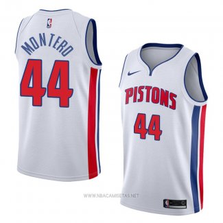 Camiseta Detroit Pistons Luis Montero NO 44 Association 2018 Blanco