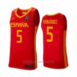 Camiseta Espana Rudy Fernandez NO 5 2019 FIBA Baketball World Cup Rojo