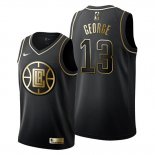 Camiseta Golden Edition Los Angeles Clippers Paul George NO 13 Negro