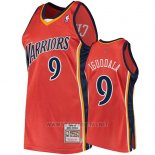 Camiseta Golden State Warriors Andre Iguodala NO 9 2009-10 Hardwood Classics Naranja