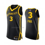 Camiseta Golden State Warriors Chris Paul NO 3 Ciudad Autentico 2023-24 Negro