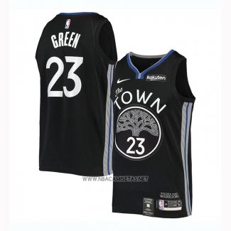 Camiseta Golden State Warriors Draymond Green NO 23 Ciudad 2019-20 Negro