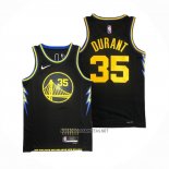 Camiseta Golden State Warriors Kevin Durant NO 35 Ciudad 2021-22 Negro