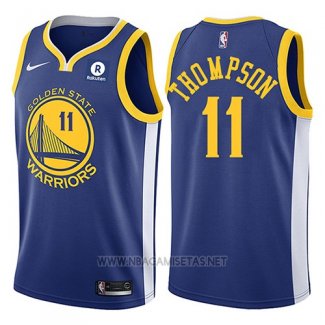 Camiseta Golden State Warriors Klay Thompson NO 11 2017-18 Azul