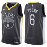 Camiseta Golden State Warriors Nick Young NO 6 The Town Statement 2017-18 Negro