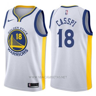 Camiseta Golden State Warriors Omri Casspi NO 18 Association 2017-18 Blanco