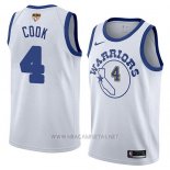 Camiseta Golden State Warriors Quinn Cook NO 4 Classic 2017-18 Blanco