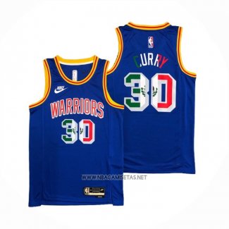 Camiseta Golden State Warriors Stephen Curry NO 30 Classic Royal Special Mexico Edition Azul