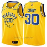 Camiseta Golden State Warriors Stephen Curry NO 30 Hardwood Classic 2018 Amarillo