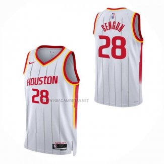 Camiseta Houston Rockets Alperen Sengun NO 28 Association 2026-27 Blanco