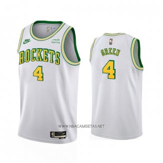 Camiseta Houston Rockets Jalen Green NO 4 Classic 2022-23 Blanco