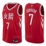 Camiseta Houston Rockets Joe Johnson NO 7 Ciudad 2017-18 Rojo