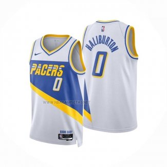 Camiseta Indiana Pacers Tyrese Haliburton NO 0 Ciudad 2025-26 Blanco