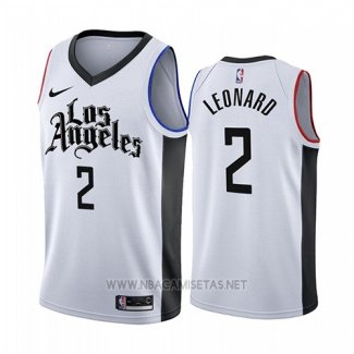 Camiseta Los Angeles Clippers Kawhi Leonard NO 2 Ciudad 2019-20 Blanco