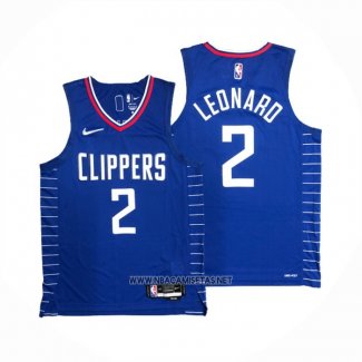 Camiseta Los Angeles Clippers Kawhi Leonard NO 2 Icon 2020-21 Autentico Azul