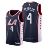 Camiseta Los Angeles Clippers Milos Teodosic NO 4 Ciudad 2019 Azul