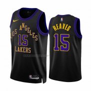 Camiseta Los Angeles Lakers Austin Reaves NO 15 Ciudad 2023-24 Negro