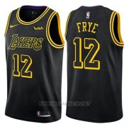 Camiseta Los Angeles Lakers Channing Frye NO 12 Ciudad 2018 Negro