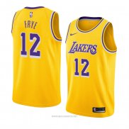 Camiseta Los Angeles Lakers Channing Frye NO 12 Icon 2018-19 Amarillo