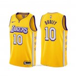 Camiseta Los Angeles Lakers Jared Dudley NO 10 Ciudad 2019-20 Amarillo