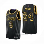 Camiseta Los Angeles Lakers Kobe Bryant NO 8 24 Black Mamba Negro