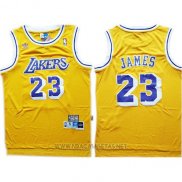 Camiseta Los Angeles Lakers Lebron James NO 23 Amarillo
