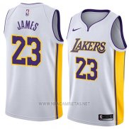 Camiseta Los Angeles Lakers Lebron James NO 23 Association 2018 Blanco