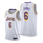 Camiseta Los Angeles Lakers Lebron James NO 6 Association 2019-20 Blanco
