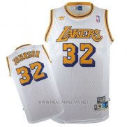 Camiseta Los Angeles Lakers Magic Johnson NO 32 Retro Blanco