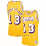 Camiseta Los Angeles Lakers Wilt Chamberlain NO 13 Mitchell & Ness 1971-72 Amarillo