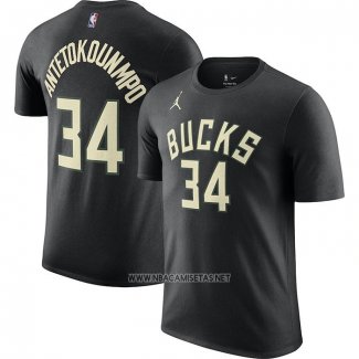 Camiseta Manga Corta Milwaukee Bucks Giannis Antetokounmpo Statement 2022-23 Negro