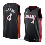 Camiseta Miami Heat Aj Hammons NO 4 Icon 2018 Negro