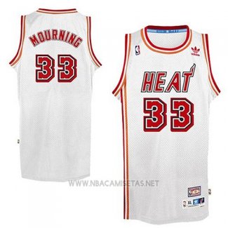 Camiseta Miami Heat Alonzo Mourning NO 33 Retro Blanco