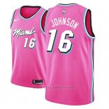 Camiseta Miami Heat James Johnson NO 16 Earned 2018-19 Rosa