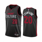 Camiseta Miami Heat Justin Champagnie NO 20 Ciudad 2023-24 Negro