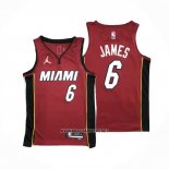 Camiseta Miami Heat LeBron James NO 6 Statement 2020-21 Rojo