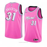 Camiseta Miami Heat Ryan Anderson NO 31 Earned 2018-19 Rosa