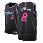 Camiseta Miami Heat Tyler Johnson NO 8 Ciudad 2018-19 Negro