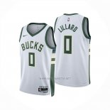 Camiseta Milwaukee Bucks Damian Lillard NO 0 Association 2024-25 Blanco