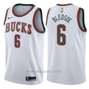 Camiseta Milwaukee Bucks Eric Bledsoe NO 6 Classic 2017-18 Blanco