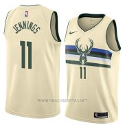 Camiseta Milwaukee Bucks Opal Brandon Jennings NO 11 Ciudad 2018 Crema
