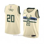 Camiseta Milwaukee Bucks Travis Trice NO 20 Ciudad 2018 Crema