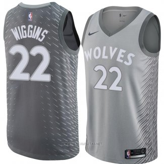 Camiseta Minnesota Timberwolves Andrew Wiggins NO 22 Ciudad 2018 Gris