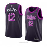 Camiseta Minnesota Timberwolves C. J. Williams NO 12 Ciudad 2018-19 Violeta