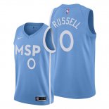 Camiseta Minnesota Timberwolves D'angelo Russell NO 0 Ciudad 2019-20 Azul