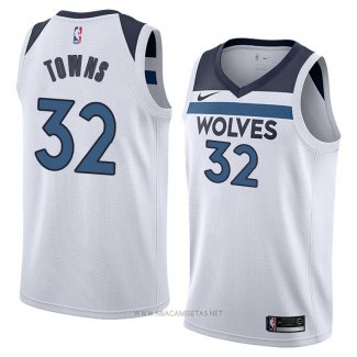 Camiseta Minnesota Timberwolves Karl Anthony Towns NO 32 Association 2018 Blanco