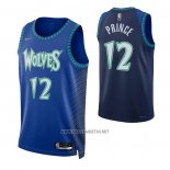 Camiseta Minnesota Timberwolves Taurean Prince NO 12 Ciudad 2021-22 Azul