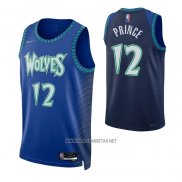 Camiseta Minnesota Timberwolves Taurean Prince NO 12 Ciudad 2021-22 Azul